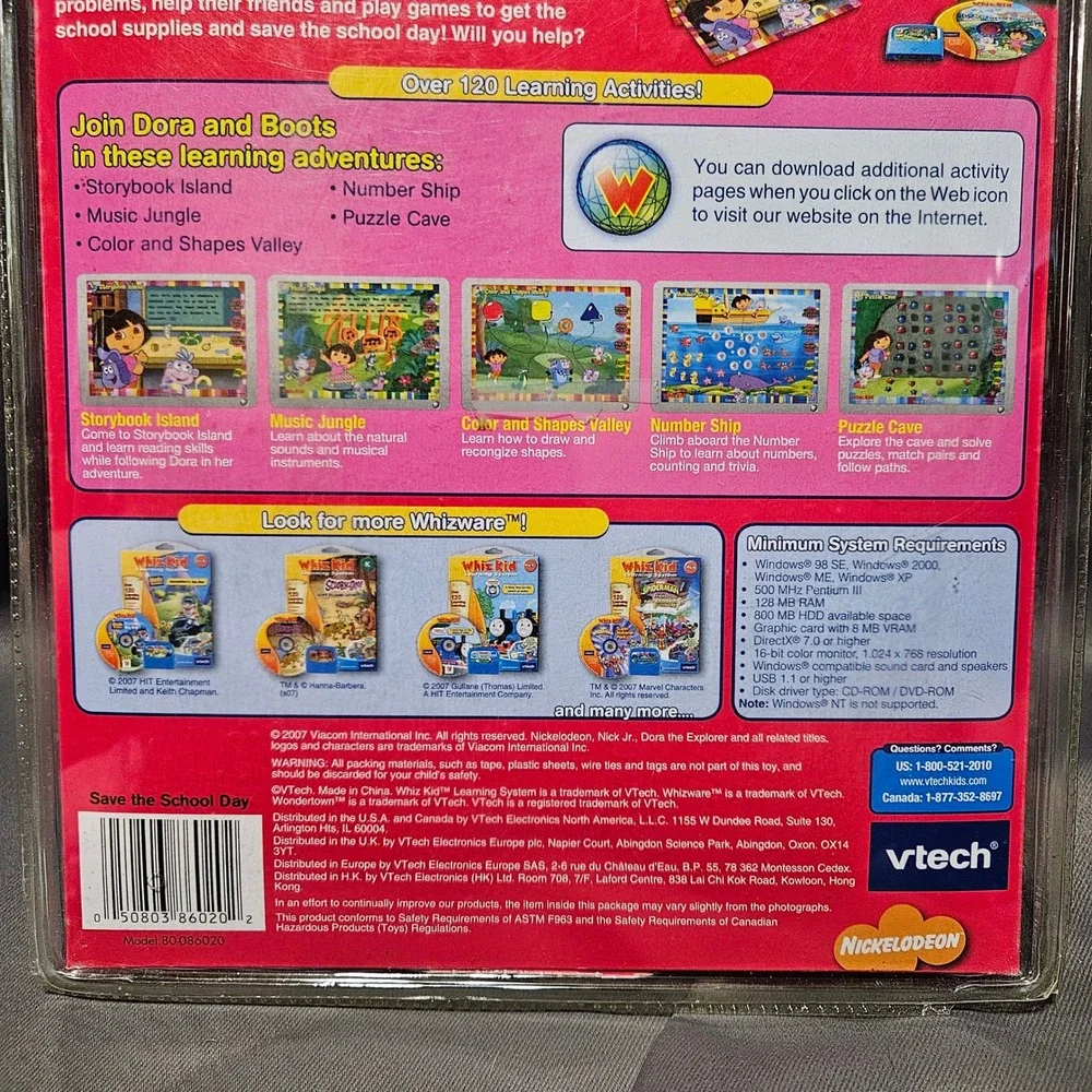 Vtech Whiz Kid Dora the Explorer Save the School Day Whizware New 80-086020
